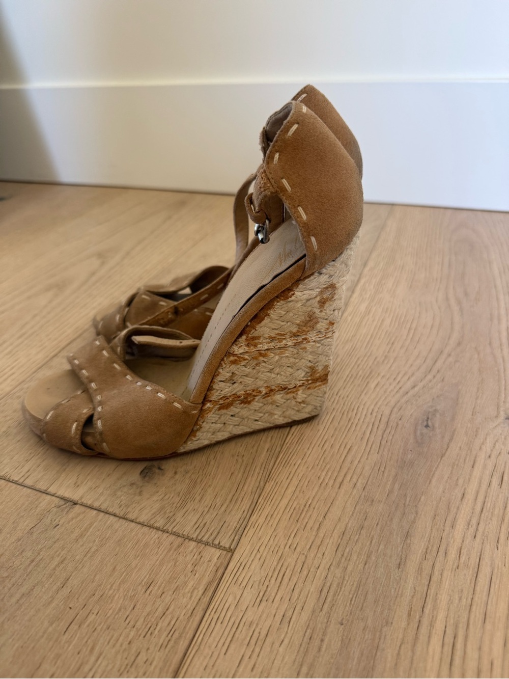 Giuseppe Zanotti Tan Suede Espadrille Wedge Sandals